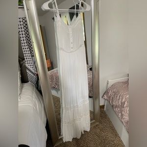 long white spaghetti strap dress from forever21